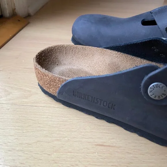Birkenstock Black Boston Oiled Leather Clogs Women's 10/41 - Picture 4 of 6